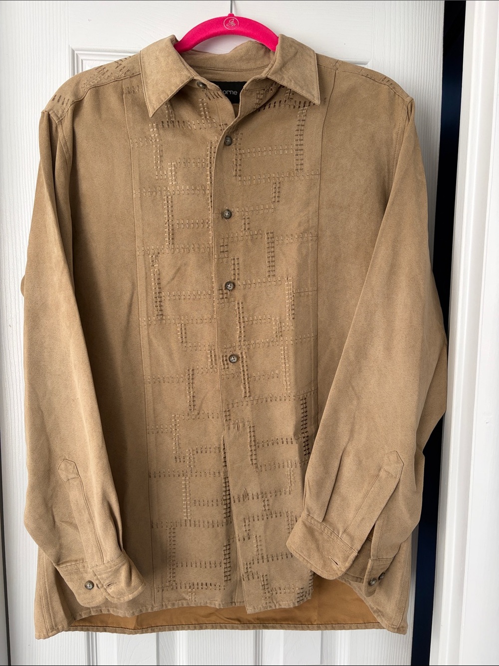 Claiborne Faux Suede Button Down